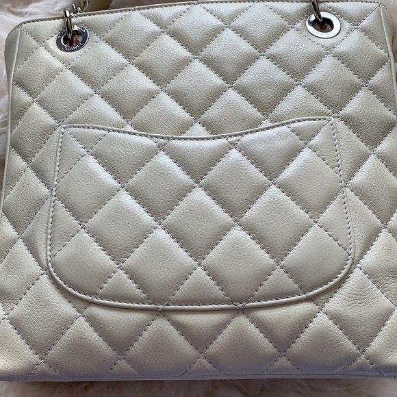 Authentic Chanel Caviar Petite Shopping Tote Ivory - Picture 12 of 17